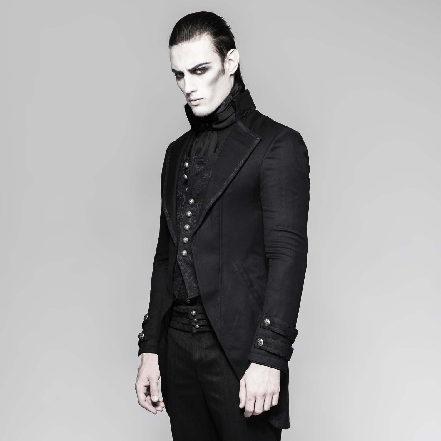Men's Gothic Victorian Steampunk Black Tailcoat Frock Coat Jacket Vampire - Image 4
