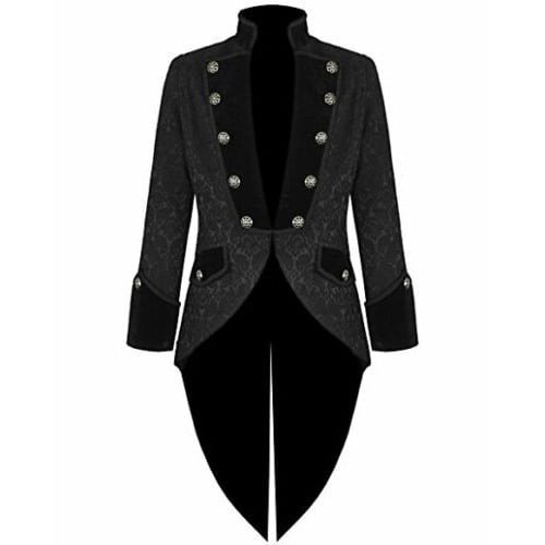 Men's Brocade Black Goth Steampunk Aristocrat Regency Jacket