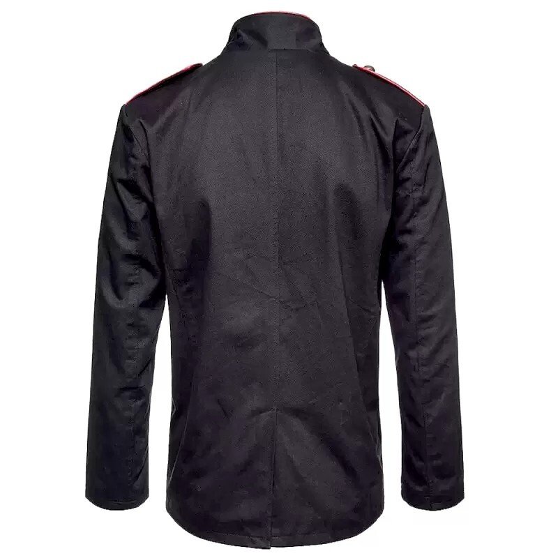 Men's Military Gothic Steampunk Jacket Black Vintage Victorian Style Punk Unifor - Image 3