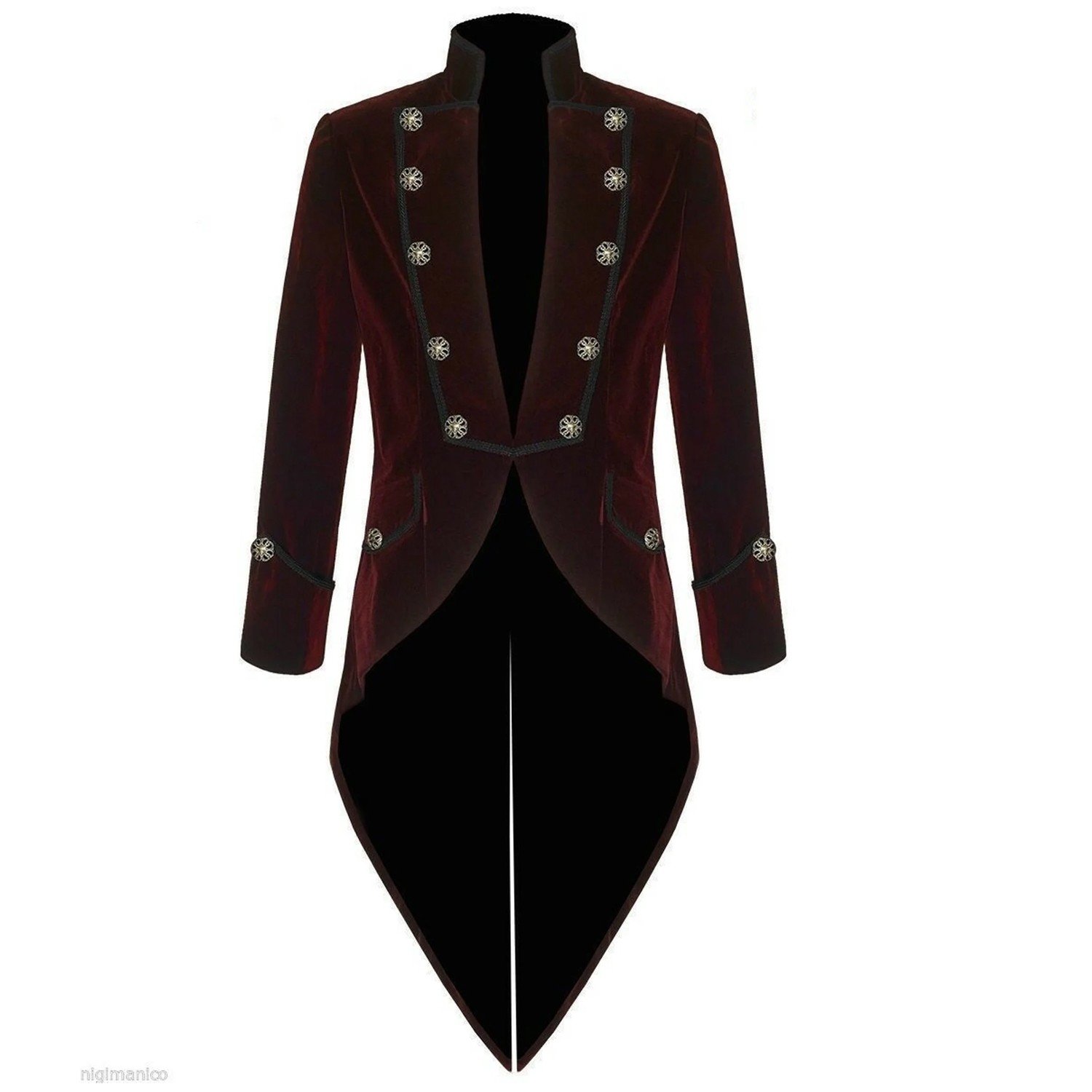 Men's Velvet Red Goth Steampunk Aristocrat Regency Jacket