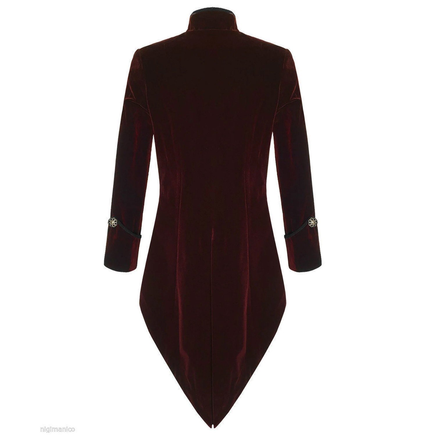 Men's Velvet Red Goth Steampunk Aristocrat Regency Jacket - Image 2