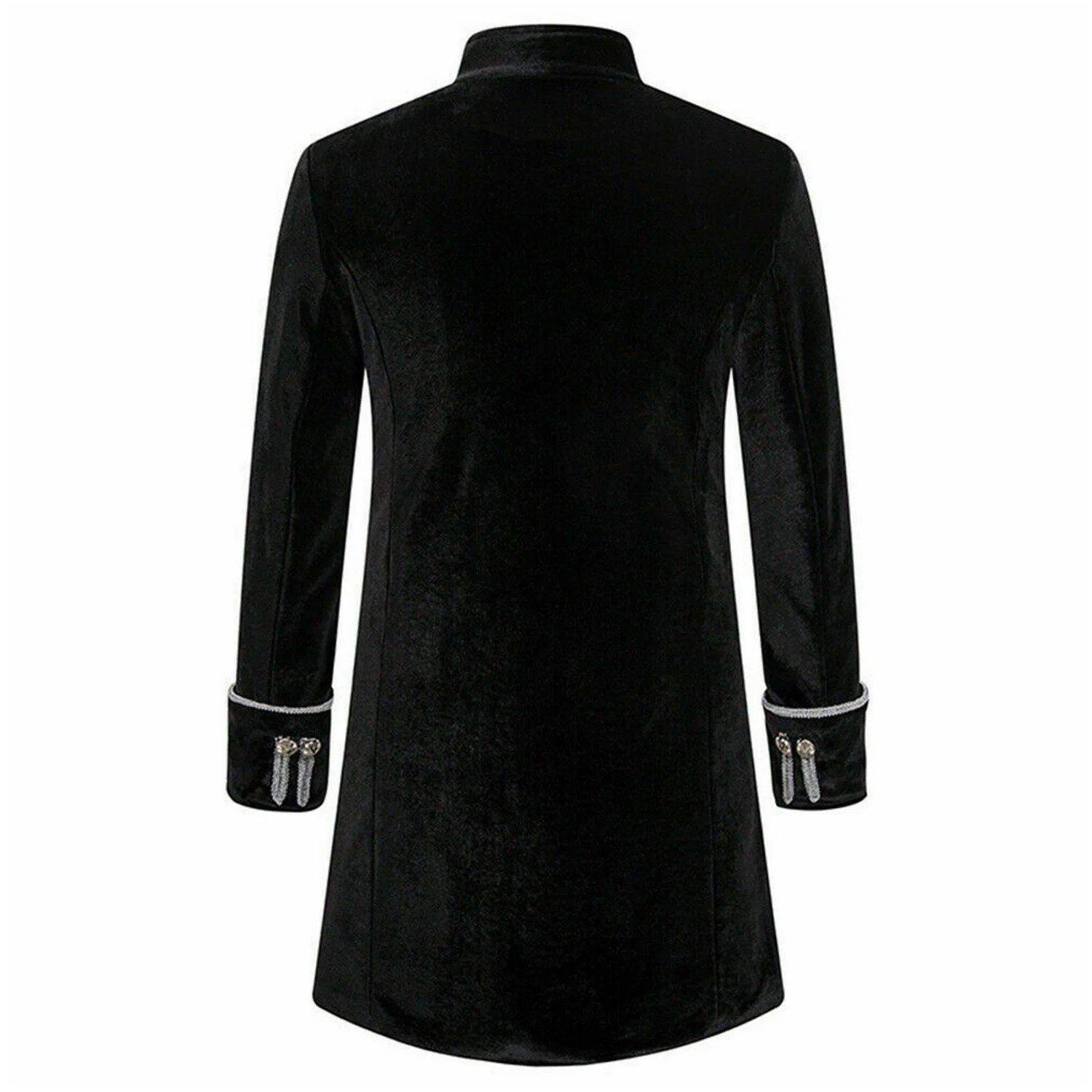 Men's Velvet Black Gothic Steampunk Victorian Frock Coat Jacket - Image 2