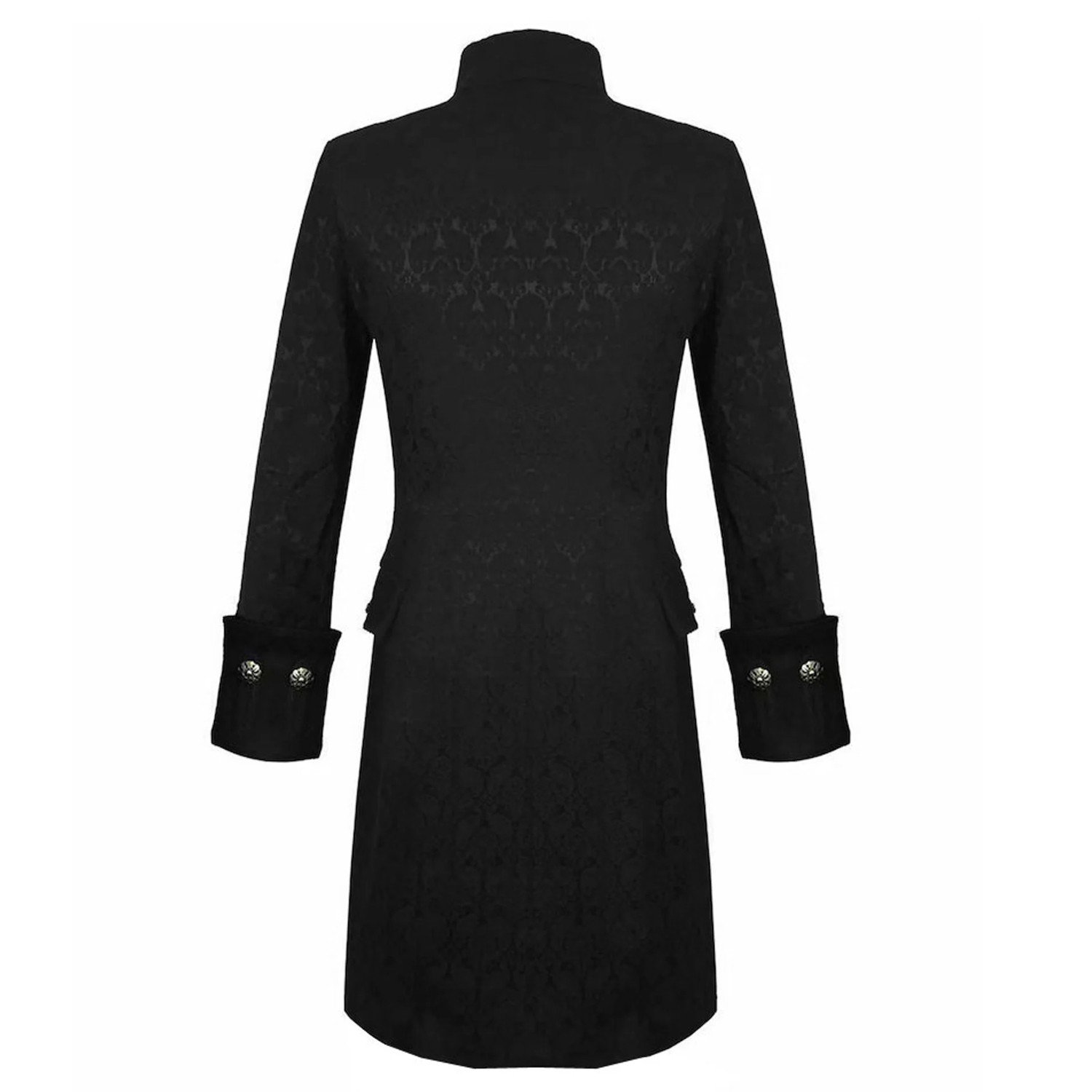 Men's Brocade Black Gothic Steampunk Victorian Frock Coat Jacket - Image 2