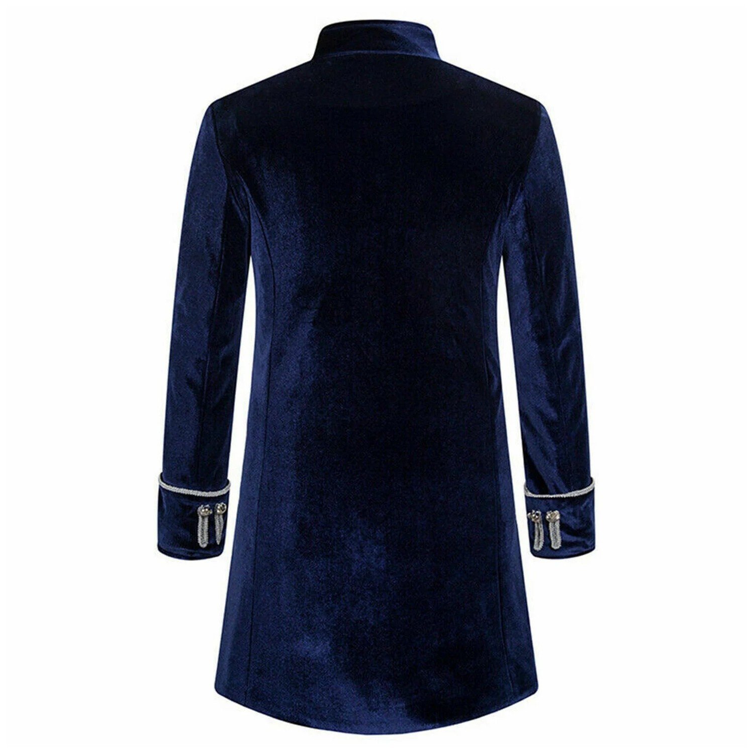 Men's Velvet Blue Gothic Steampunk Victorian Frock Coat Jacket - Image 2