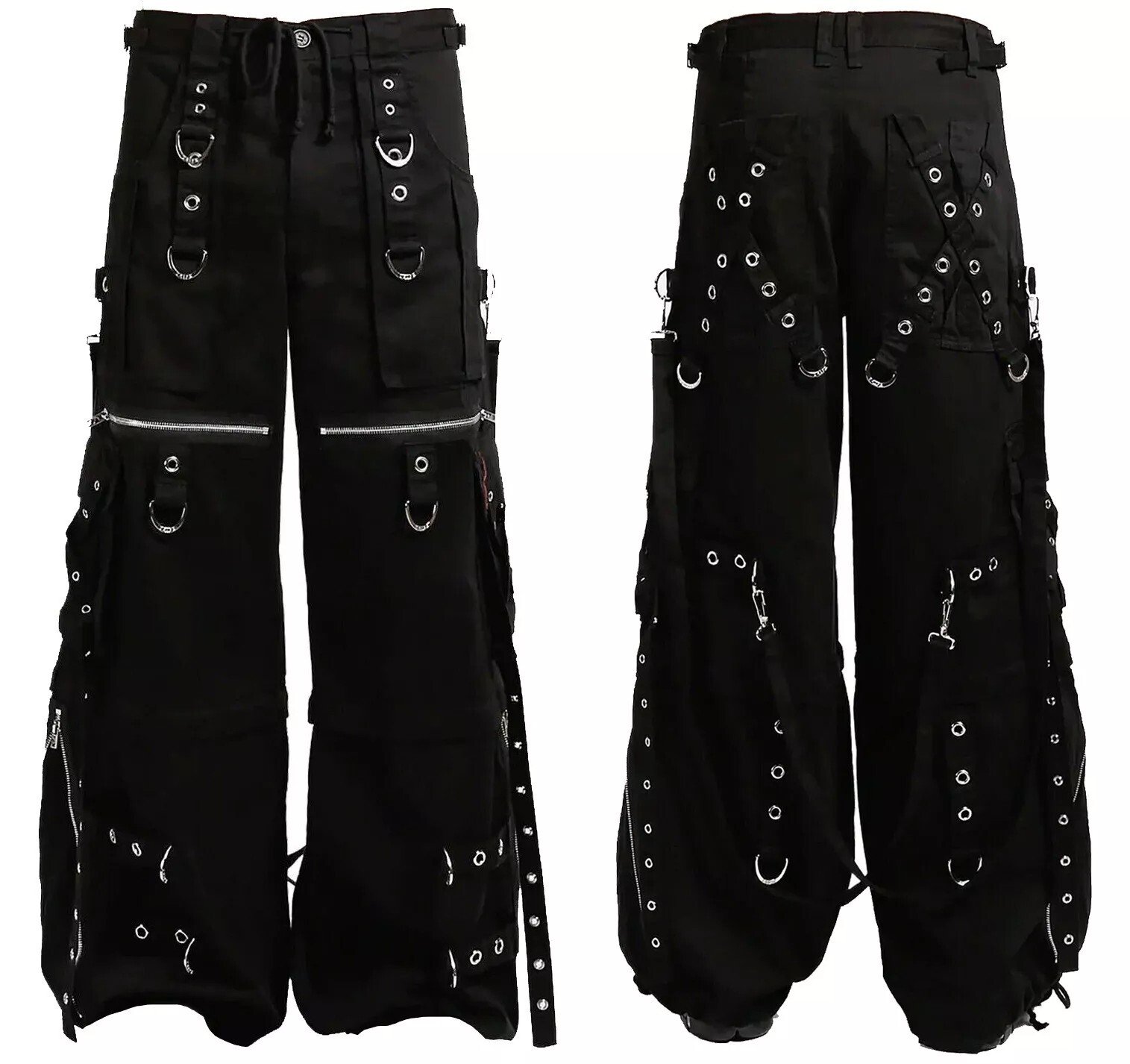 Fashion Gothic Pant Goth Jeans Punk Cyber Chain Rock Black Gothic Vintage Cotton