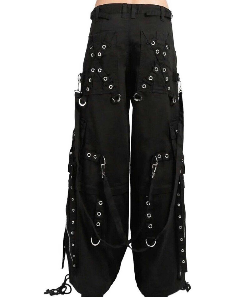 Fashion Gothic Pant Goth Jeans Punk Cyber Chain Rock Black Gothic Vintage Cotton - Image 3