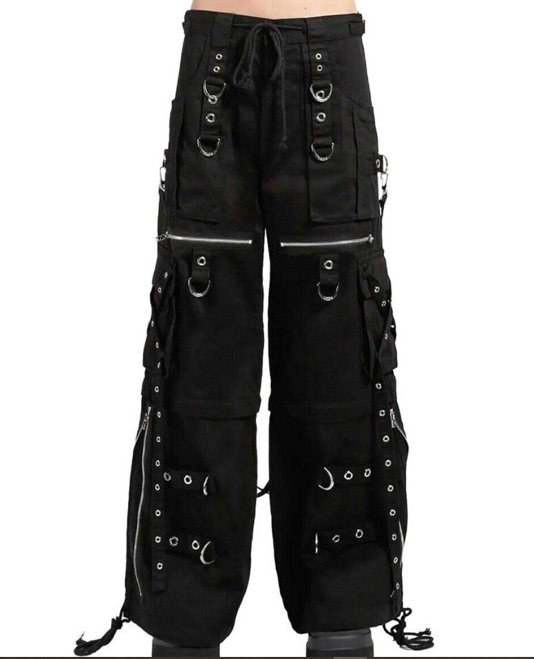 Fashion Gothic Pant Goth Jeans Punk Cyber Chain Rock Black Gothic Vintage Cotton - Image 4