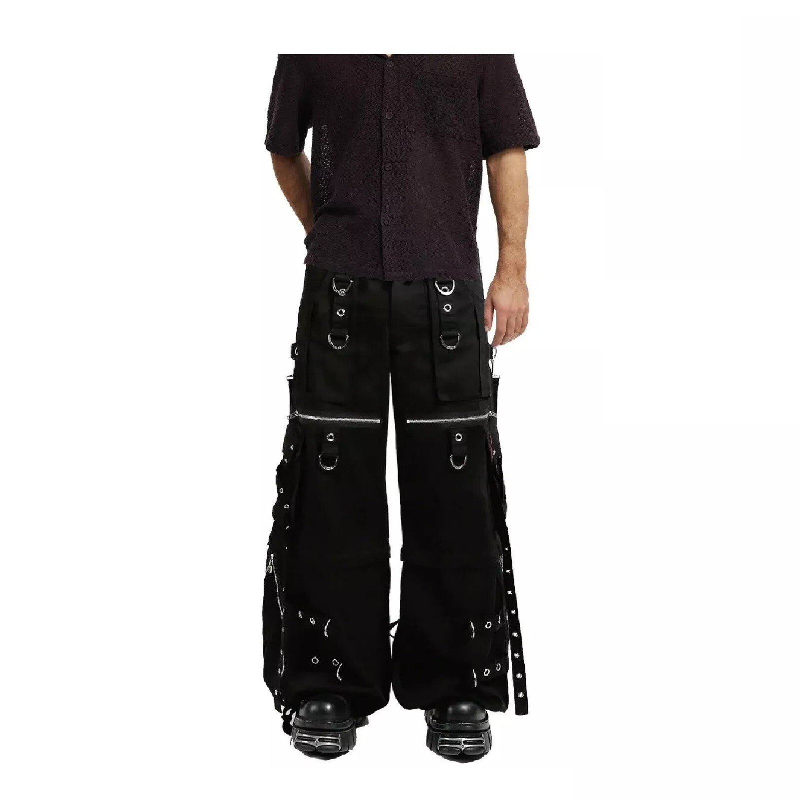 Fashion Gothic Pant Goth Jeans Punk Cyber Chain Rock Black Gothic Vintage Cotton - Image 7