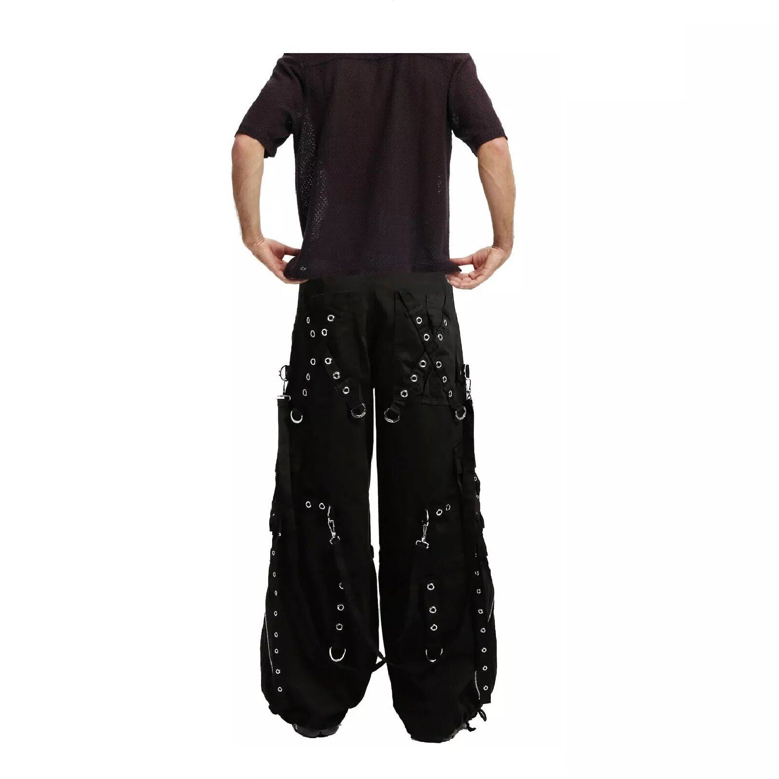 Fashion Gothic Pant Goth Jeans Punk Cyber Chain Rock Black Gothic Vintage Cotton - Image 8