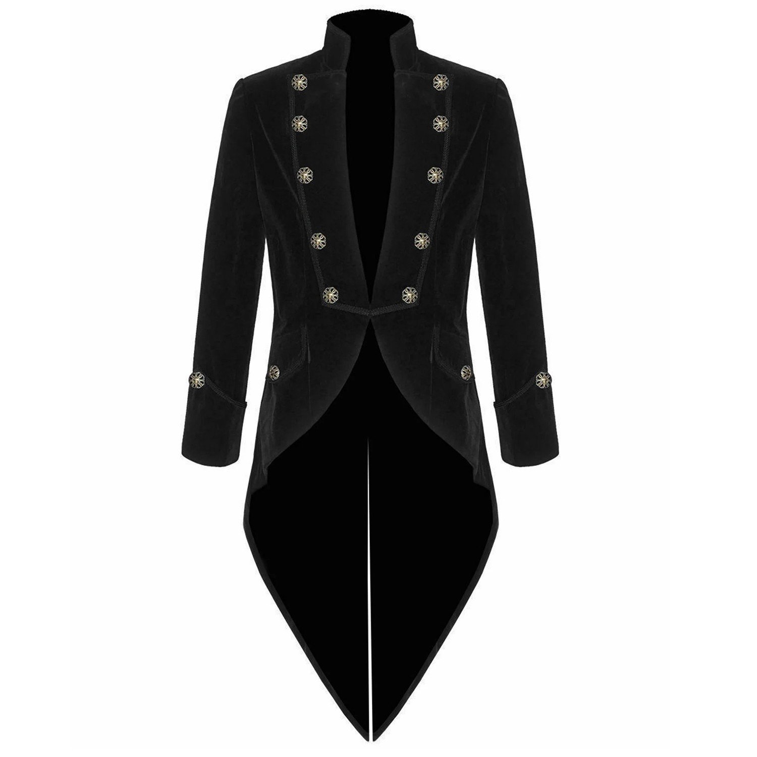 Men's Velvet Black Goth Steampunk Aristocrat Regency Jacket