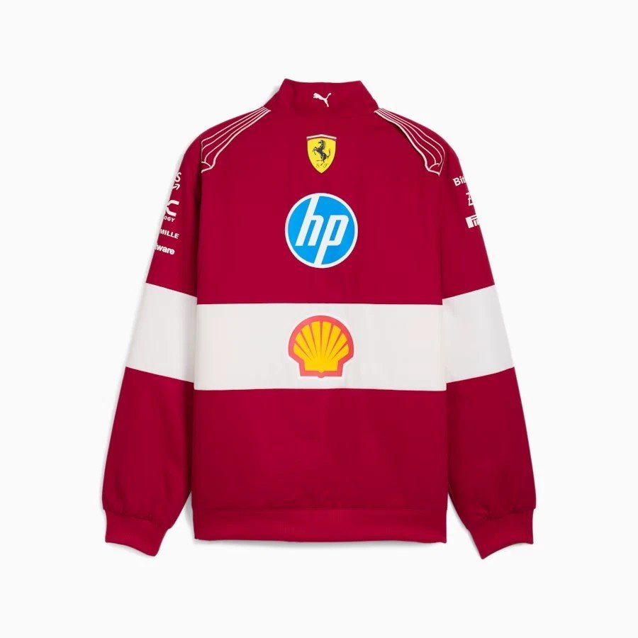 Red & White Motorsport-Inspired Racing Jacket Full-Zip - Image 2