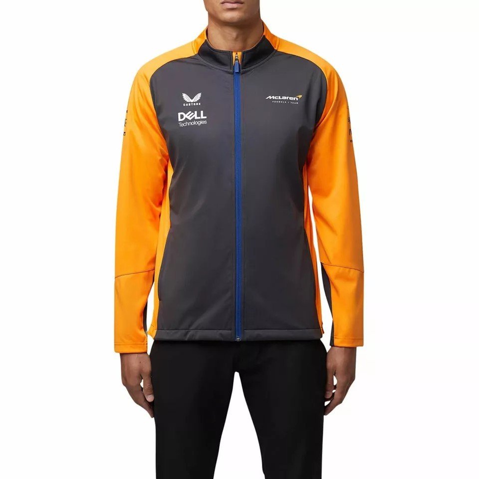 Orange & Charcoal Racing Team Track Jacket Lightweight Full Zip Motorsport Style