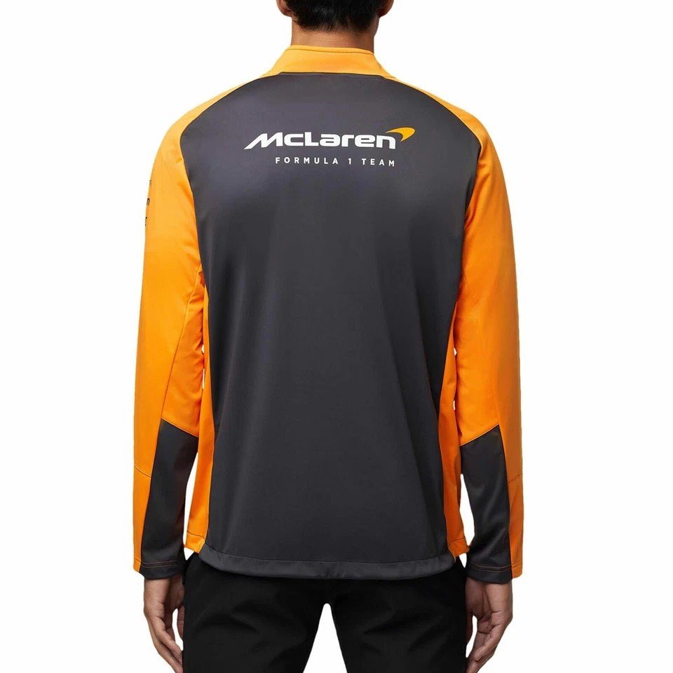 Orange & Charcoal Racing Team Track Jacket Lightweight Full Zip Motorsport Style - Image 2