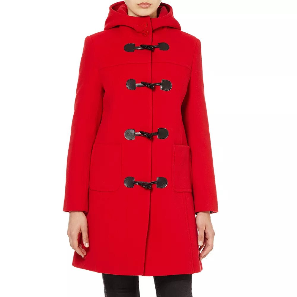 Women’s Red Gothic Hooded Victorian Wool Coat – Long Double-Breasted Trench Coat - Image 2