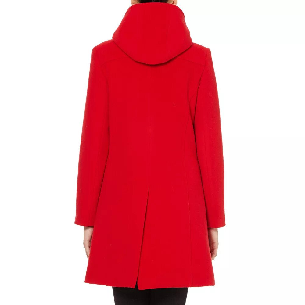 Women’s Red Gothic Hooded Victorian Wool Coat – Long Double-Breasted Trench Coat - Image 3