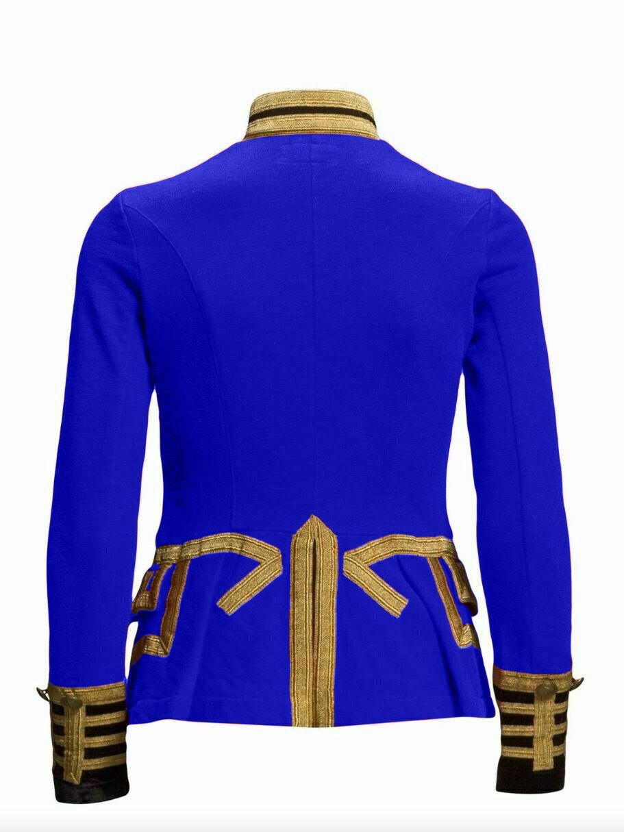 Royal Blue Military Parade Jacket Gold Trim Steampunk Band Uniform Tailcoat Vint - Image 2