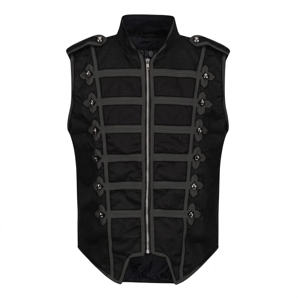 Men's Gothic Military Drummer Vest